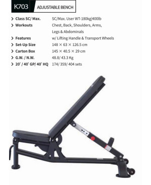 Ghế  tập tạ tay điều chỉnh đa năng KPOWER K703